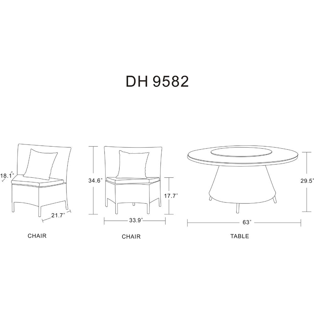 Nightingdale 7-Piece Outdoor Dining Set in Red, White and Black. Picture 3