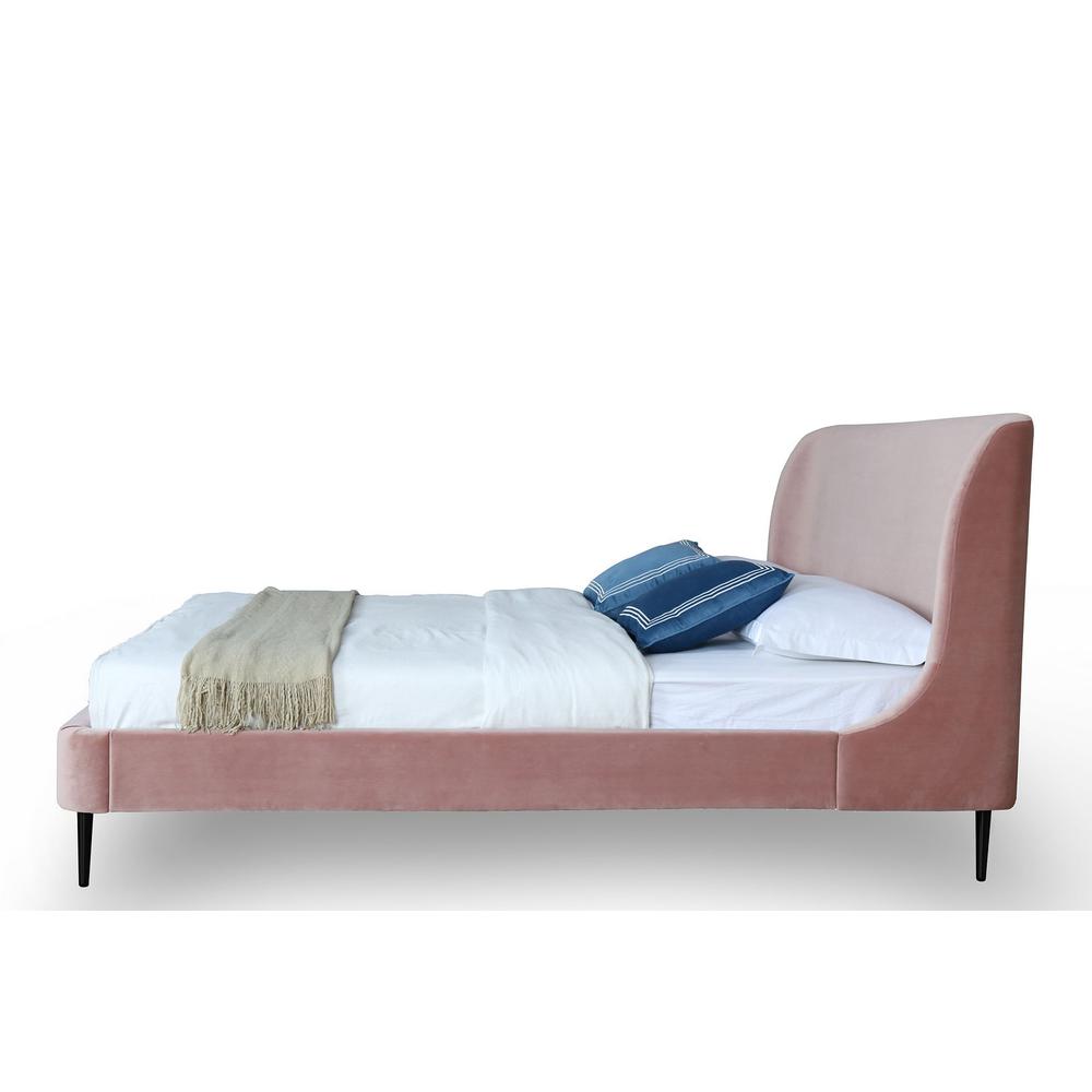 Heather Queen Bed in Velvet Blush and Black Legs. Picture 5