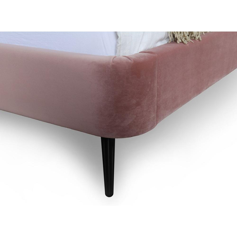 Heather Queen Bed in Velvet Blush and Black Legs. Picture 7
