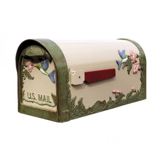 SCB-2005-NAT Hummingbird Curbside Mailbox with Paper Tube in Natural Finish. Picture 1