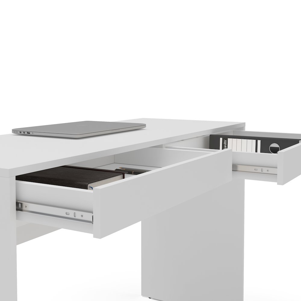 Polifurniture Lindoia 2 Drawer Writing Desk, White. Picture 8