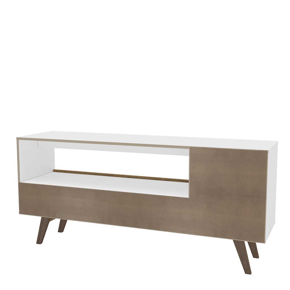 Polifurniture Porto Seguro TV Stand for TVs up to 65”, White & Walnut. Picture 11