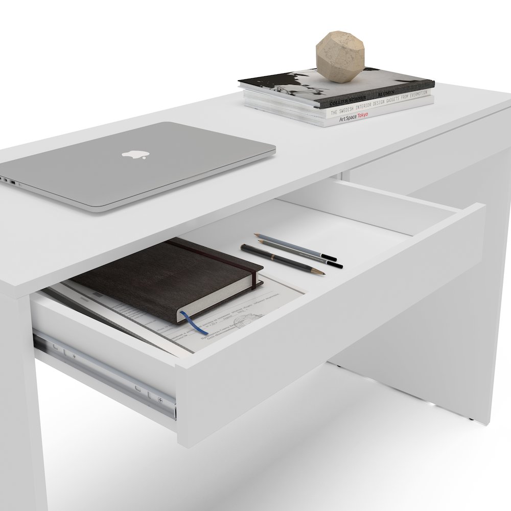 Polifurniture Lindoia 2 Drawer Writing Desk, White. Picture 7