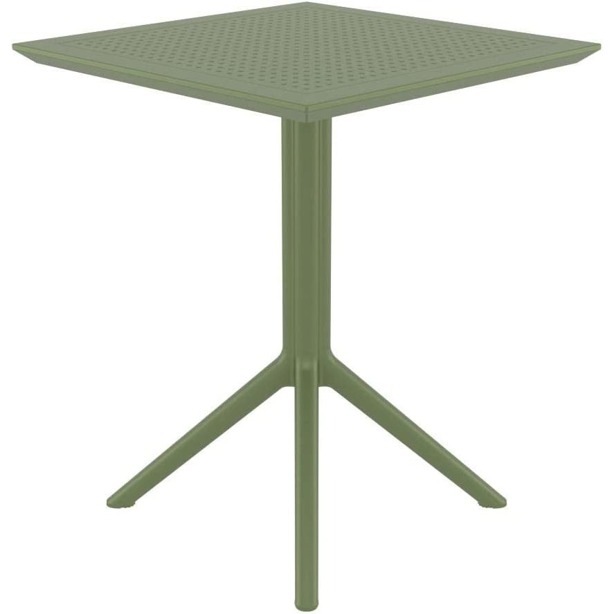 Sky Square Folding Table 24 inch Olive Green. Picture 2