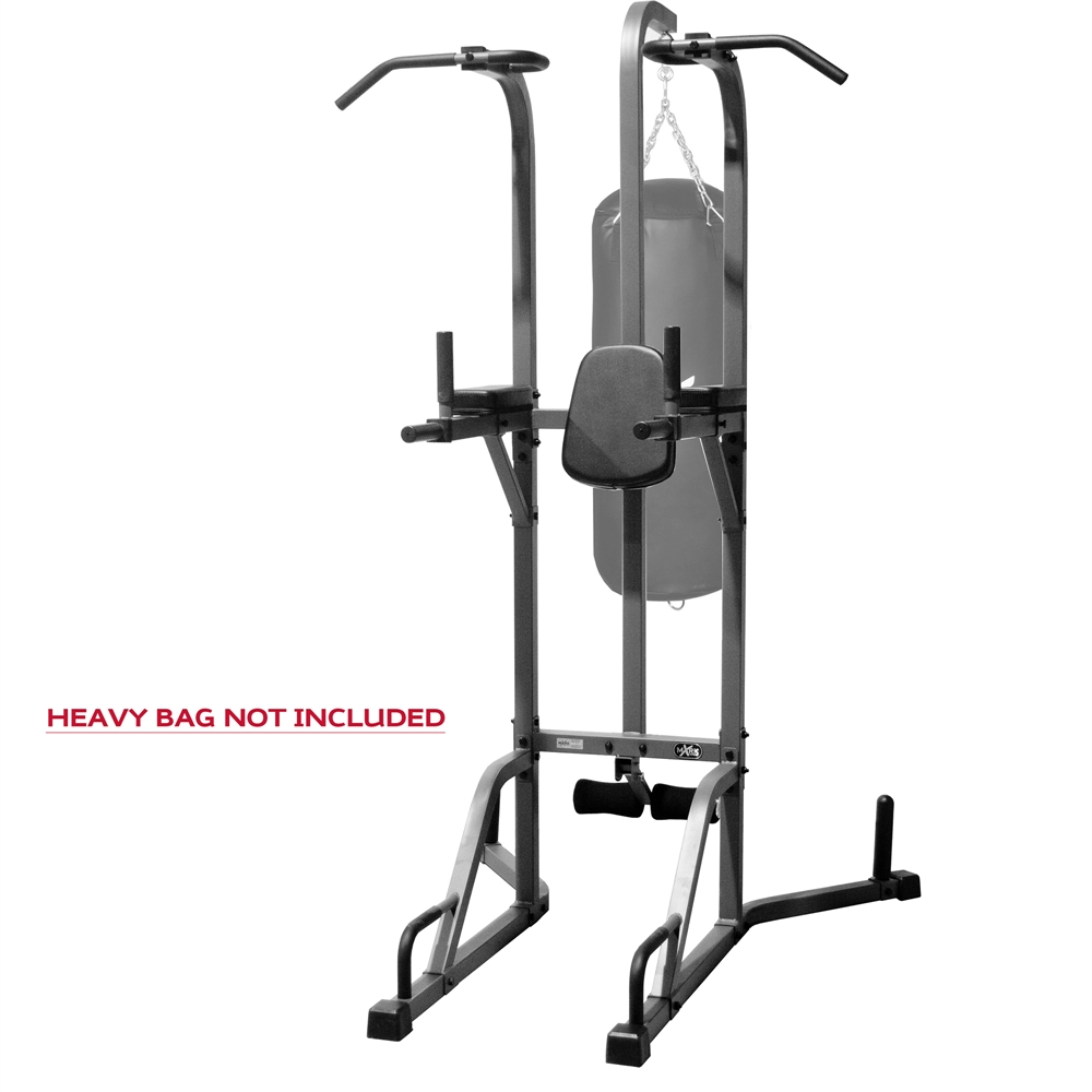 Deluxe Power Tower and Heavy Bag Stand Featuring A Heavy Bag Workout Station, Vertical Knee ...