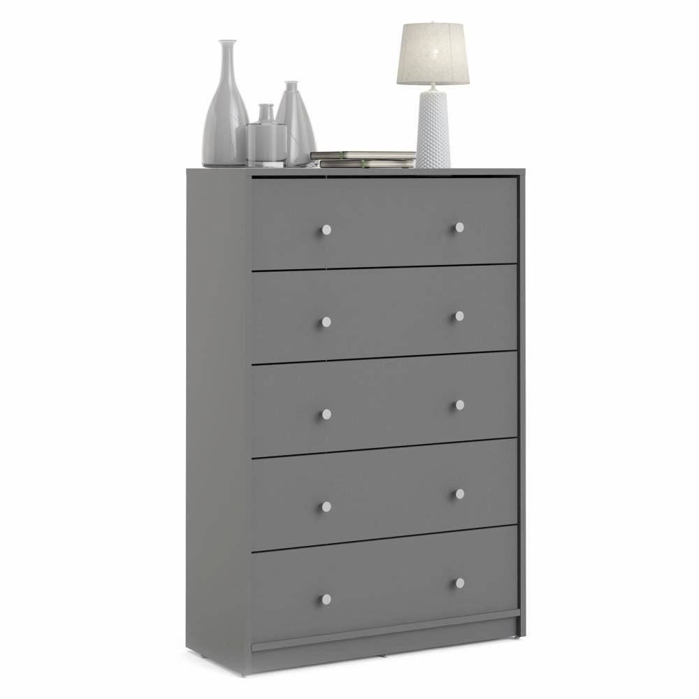 Portland 5 Drawer Chest, Grey. Picture 7