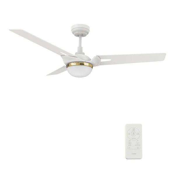 Bedford 52'' Smart Ceiling Fan with Remote, Light Kit Included White Finish. Picture 1