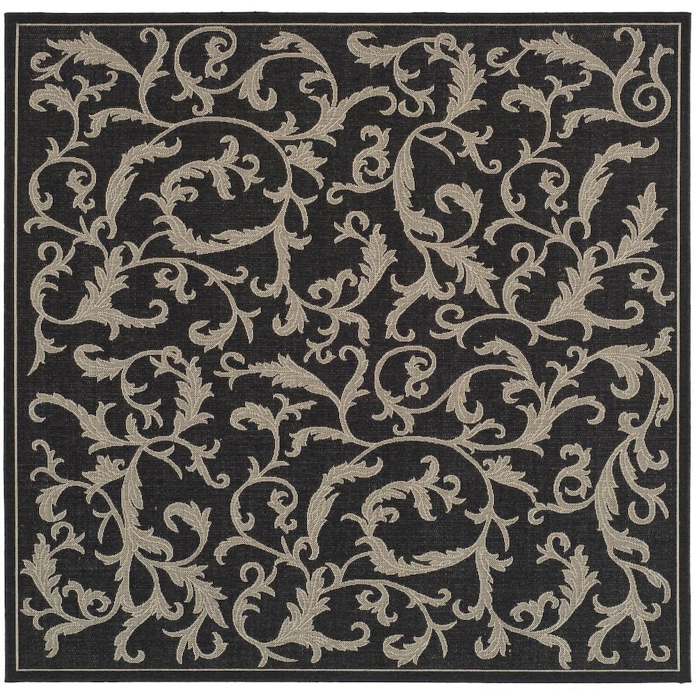 COURTYARD, BLACK / SAND, 7'-10" X 7'-10" Square, Area Rug, CY2653-3908-8SQ. Picture 1