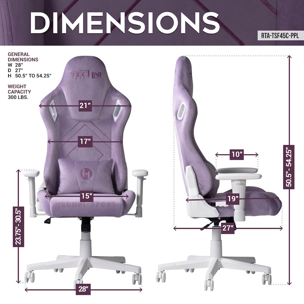 Velvet Gaming Chair -Purple. Picture 11