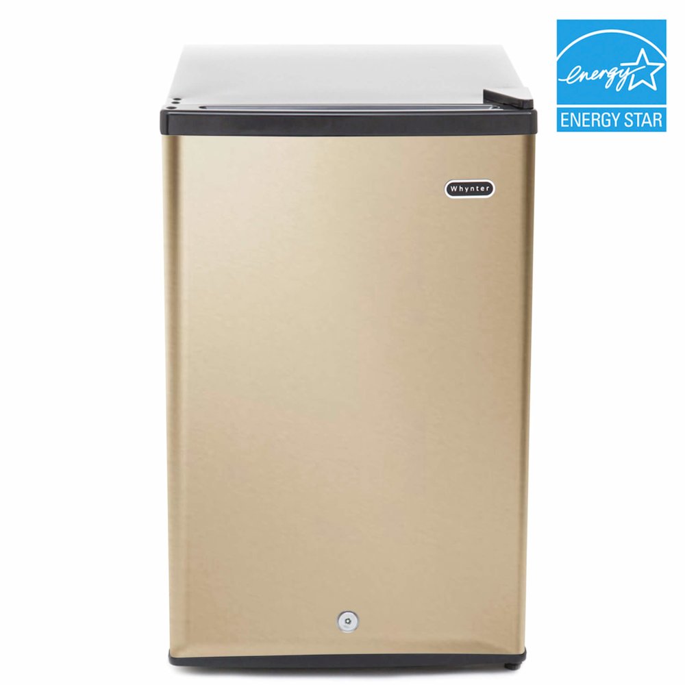 2.1 cu.ft Energy Star Upright Freezer with Lock in Rose Gold. Picture 1