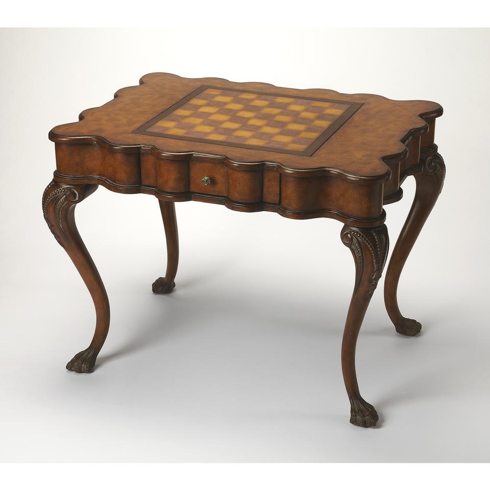 Company Bianchi Traditional Game Table, Medium Brown. Picture 1