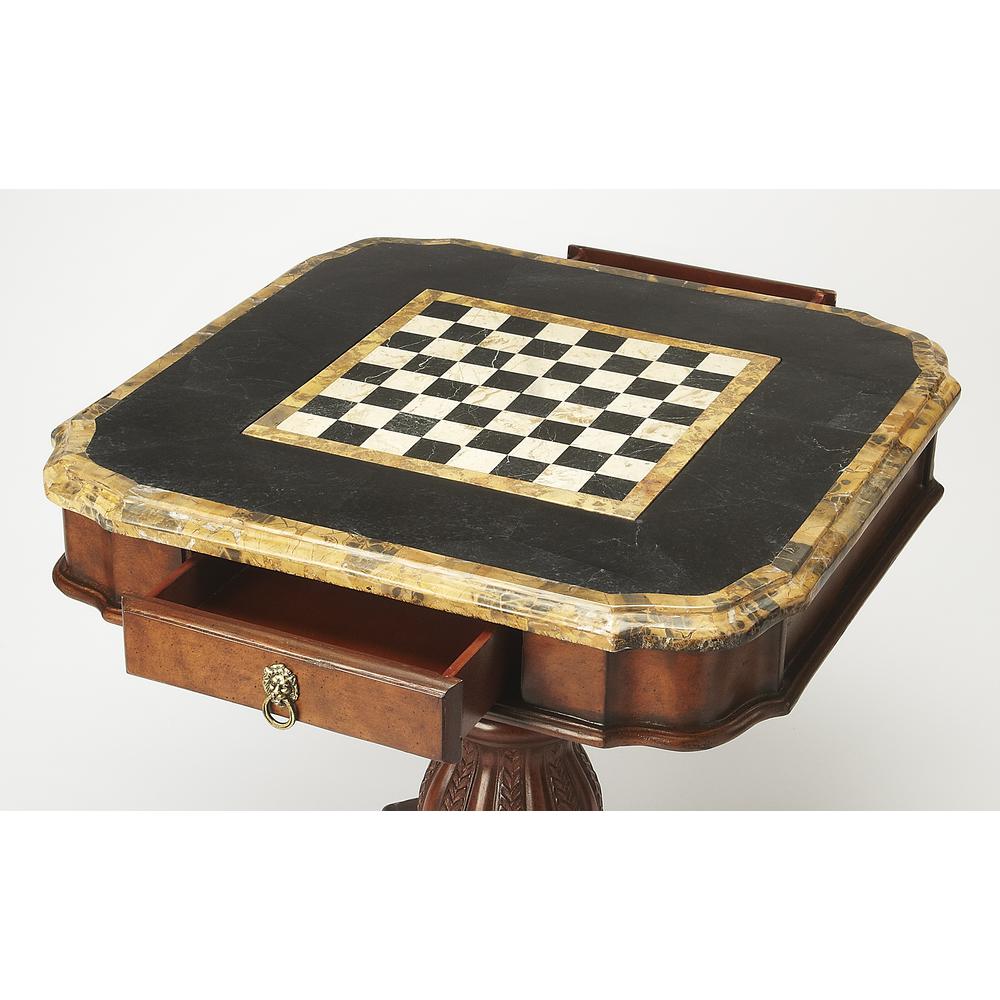 Company Carlyle Fossil Stone Game Table, Multi-Color. Picture 2
