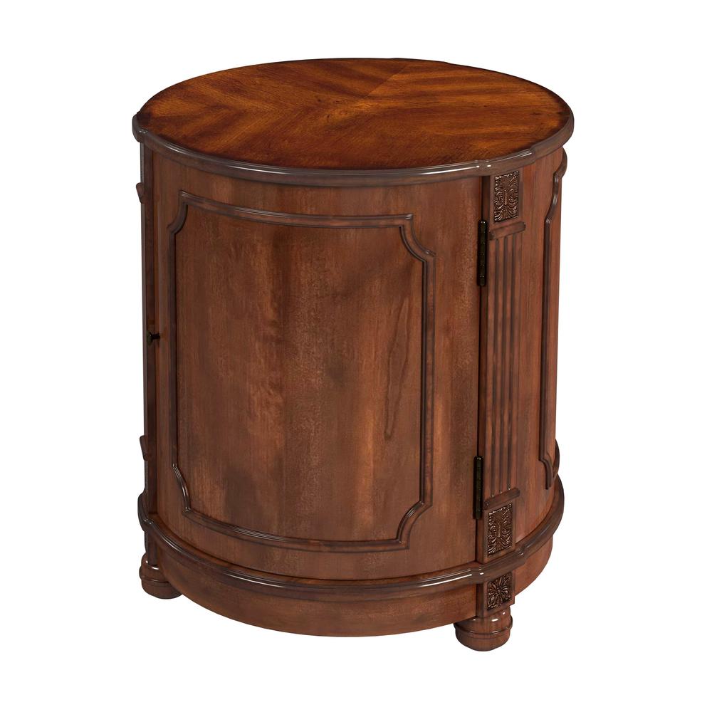 Company Thurmond Drum 20"W Drum Side Table, Medium Brown. Picture 1