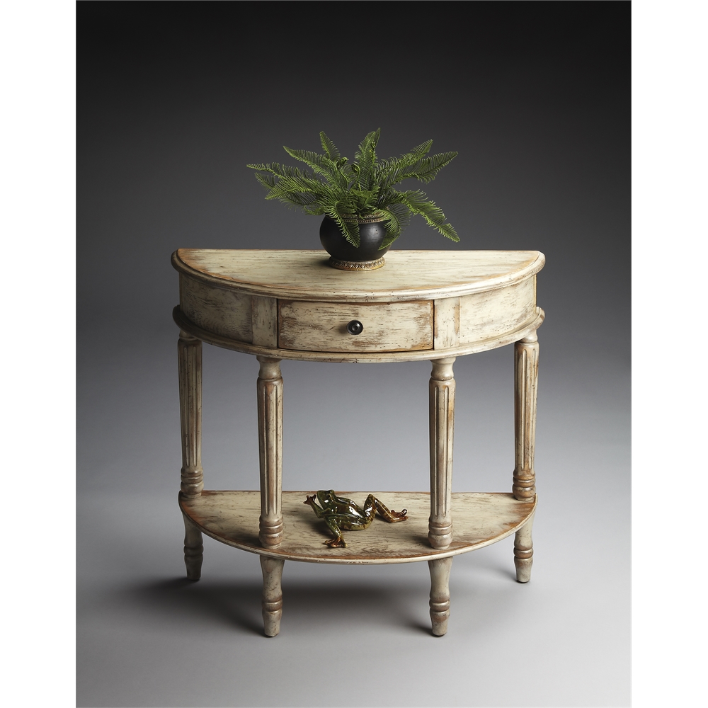 Mozart Chateau Gray Demilune Console Table, Chateau Gray. Picture 2