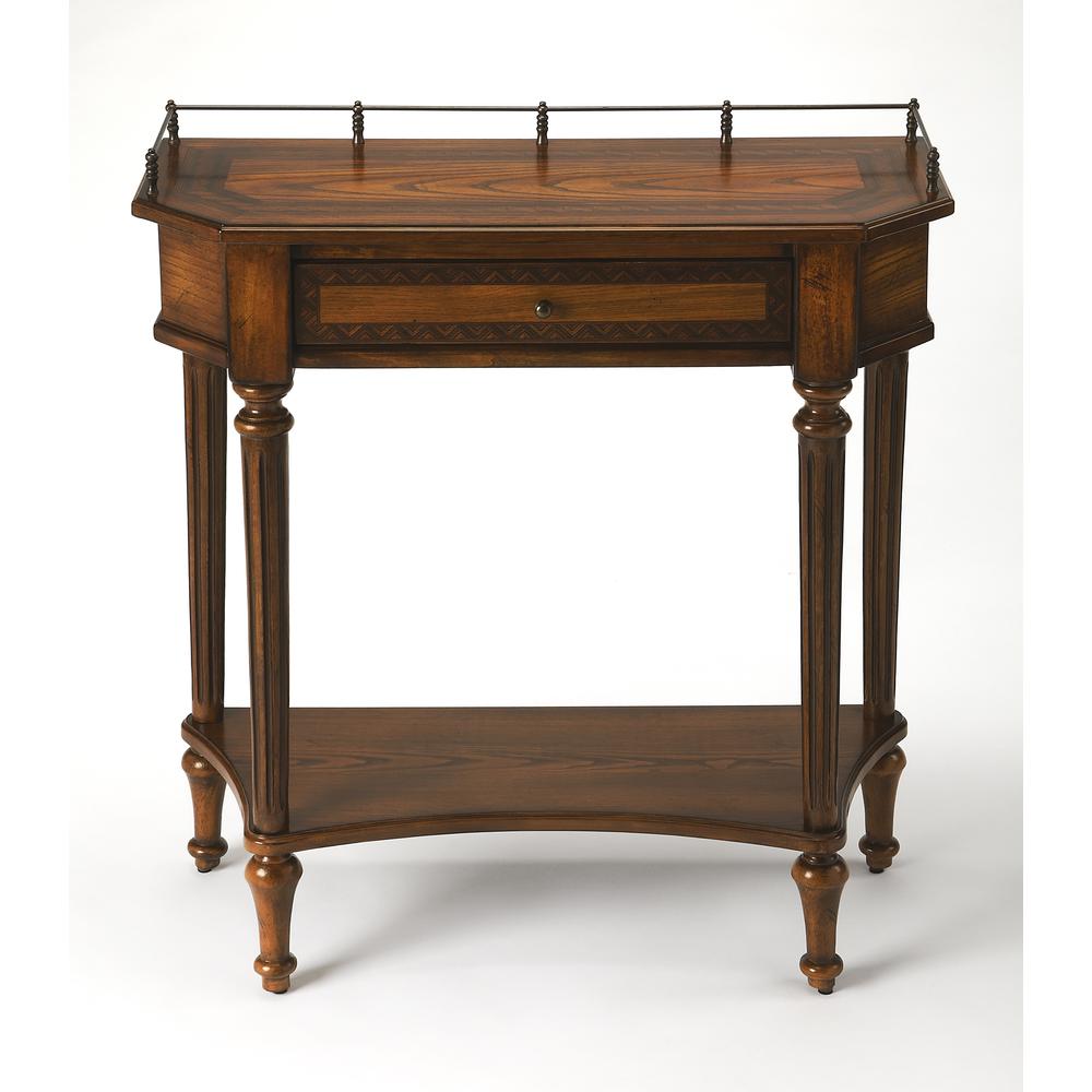 Company Charleston One Drawer Console Table, Medium Brown. Picture 1