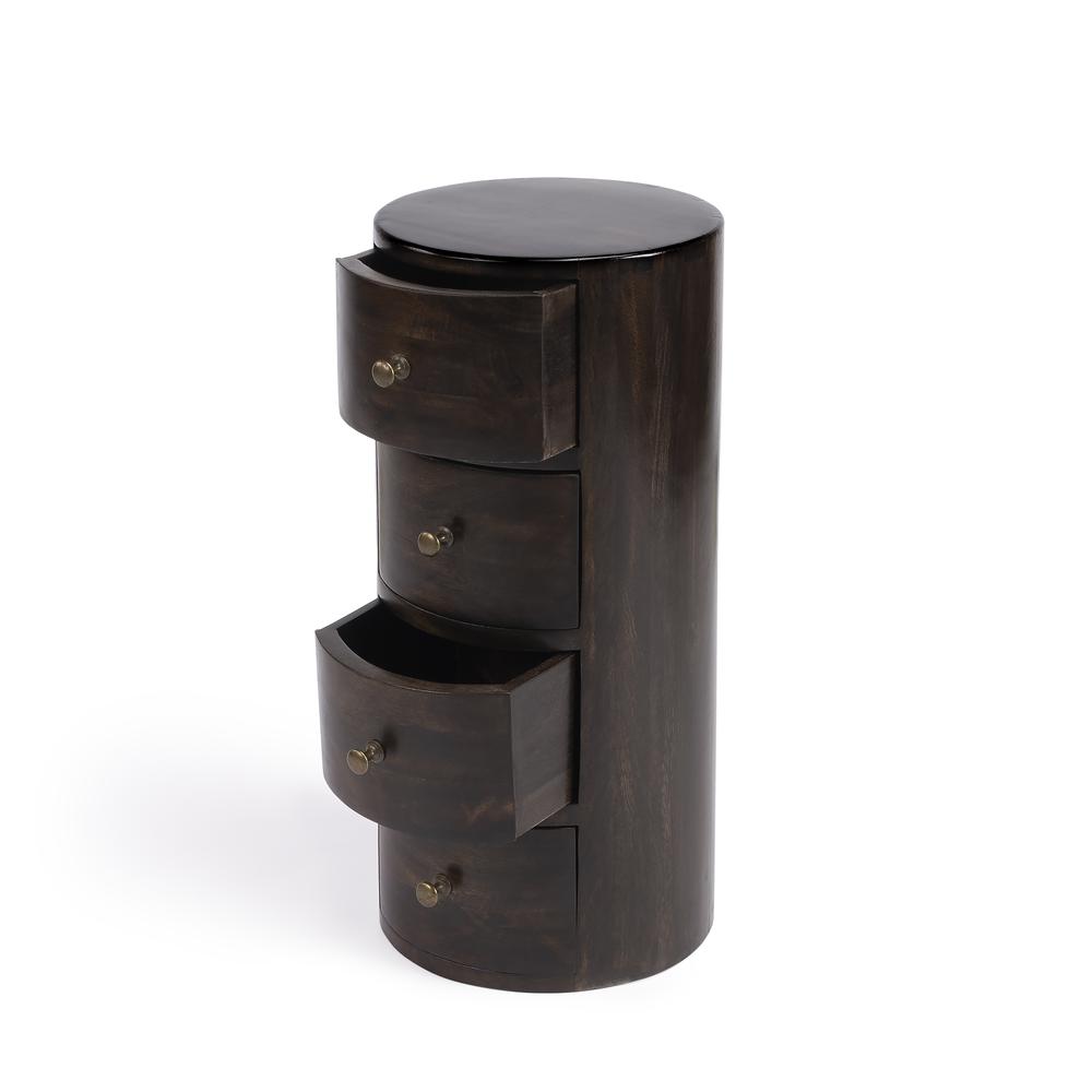 Butler Liam Dark Brown Wood EndTable with Storage. Picture 2