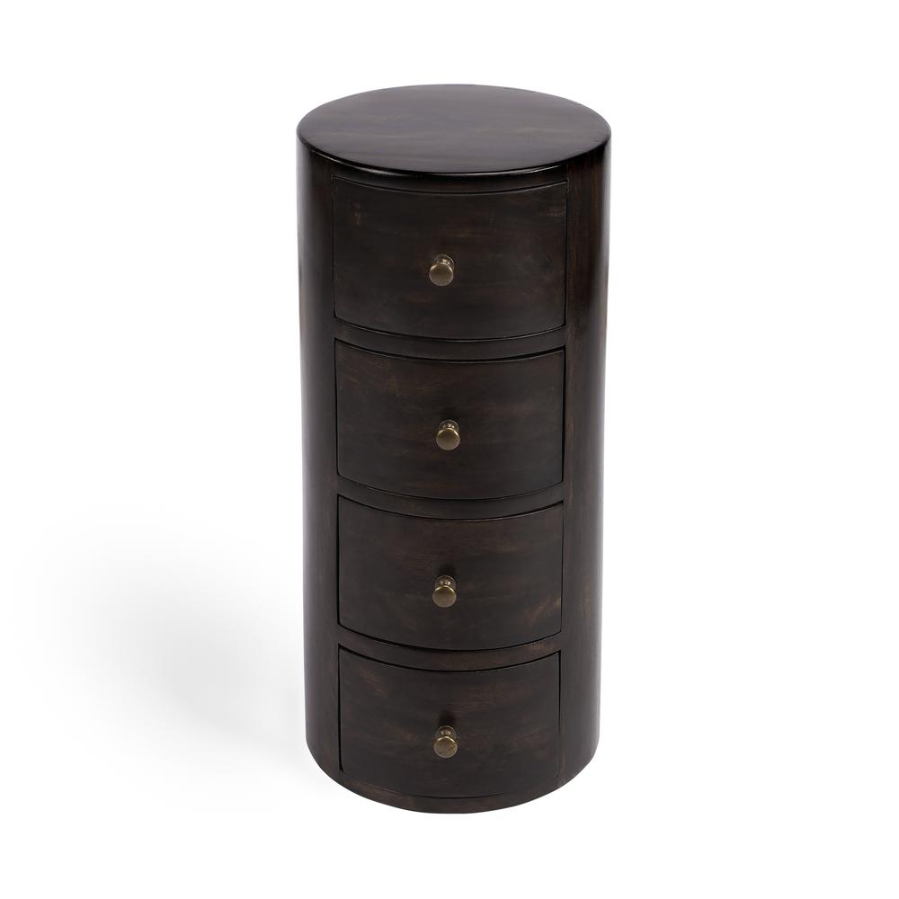 Company Liam Wood End Table with Storage, Dark Brown. Picture 3
