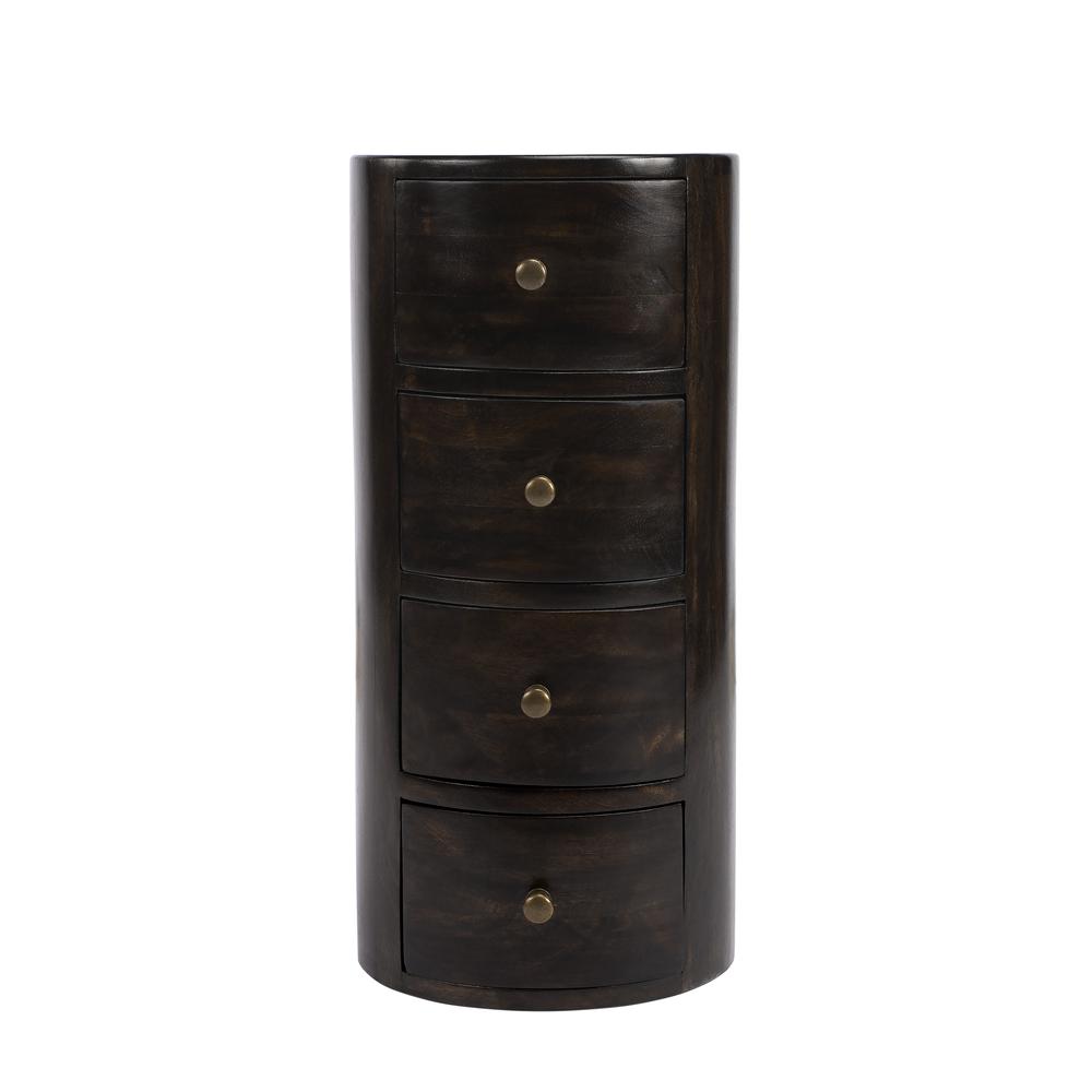 Company Liam Wood End Table with Storage, Dark Brown. Picture 4