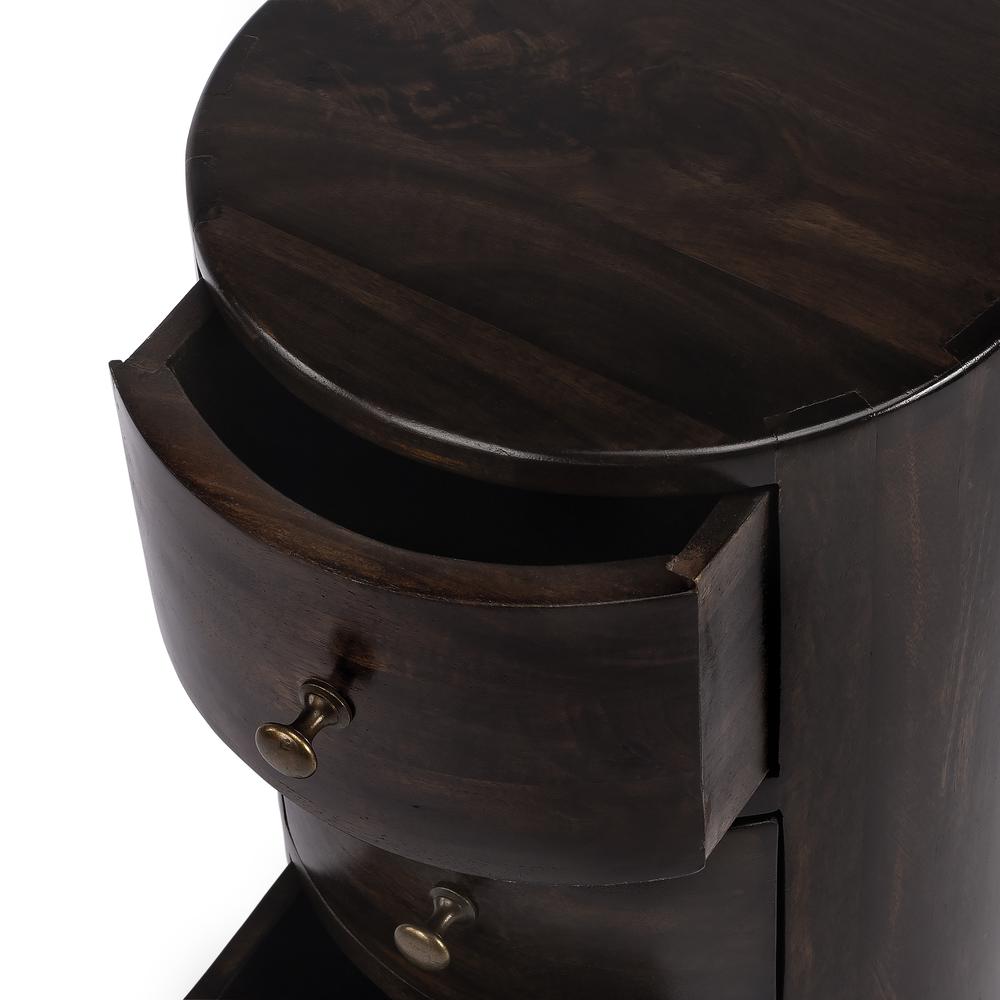 Butler Liam Dark Brown Wood EndTable with Storage. Picture 4
