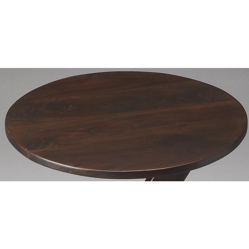 Company Zena Round 16.5"W Side Table, Dark Brown. Picture 2