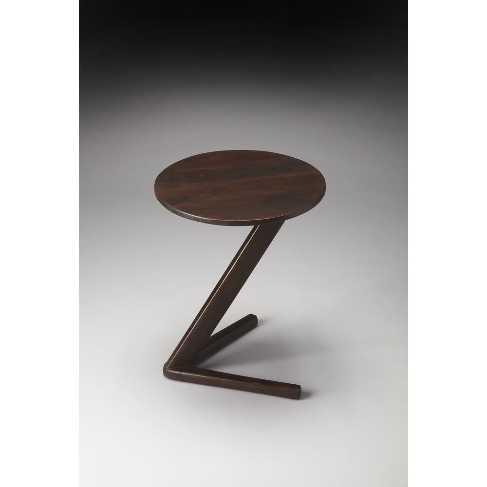 Company Zena Round 16.5"W Side Table, Dark Brown. Picture 3