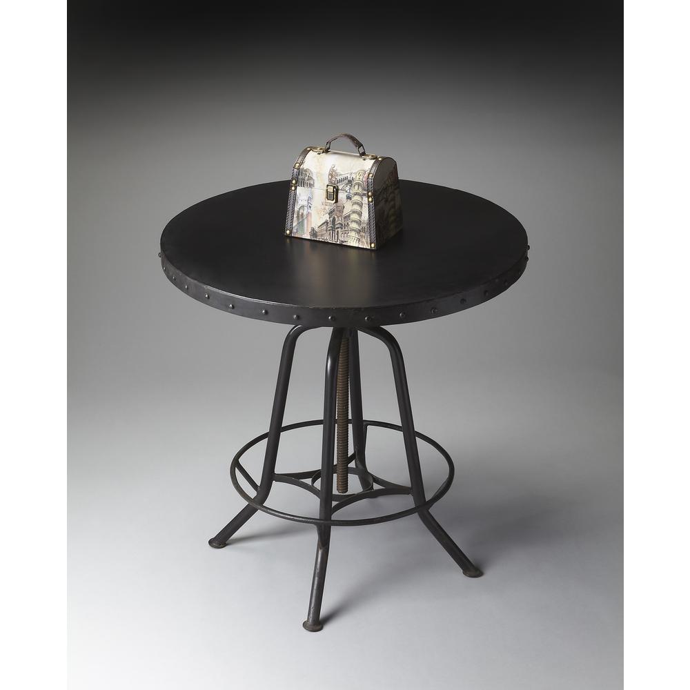 Company EngleWood Round 29"W Metal Hall/Pub Table, Black. Picture 2