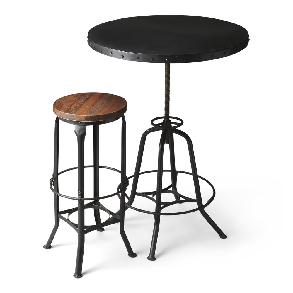 Company EngleWood Round 29"W Metal Hall/Pub Table, Black. Picture 4