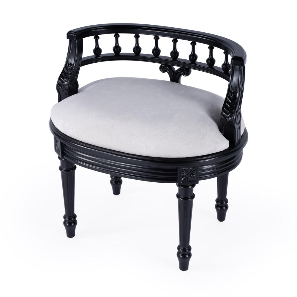 Company Hathaway 22.5 in. W Upholstered Vanity Seat, Black. Picture 1