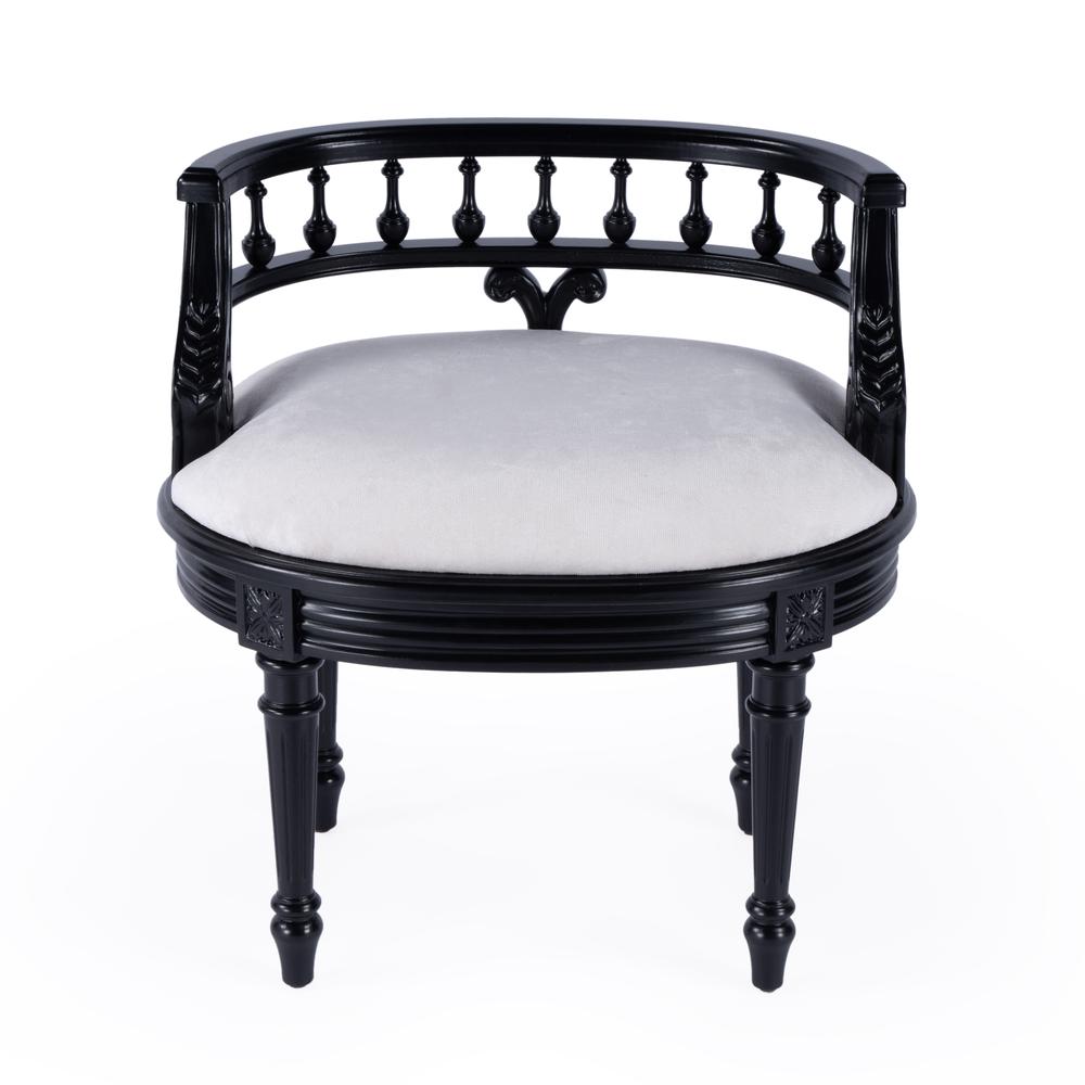 Company Hathaway 22.5 in. W Upholstered Vanity Seat, Black. Picture 2