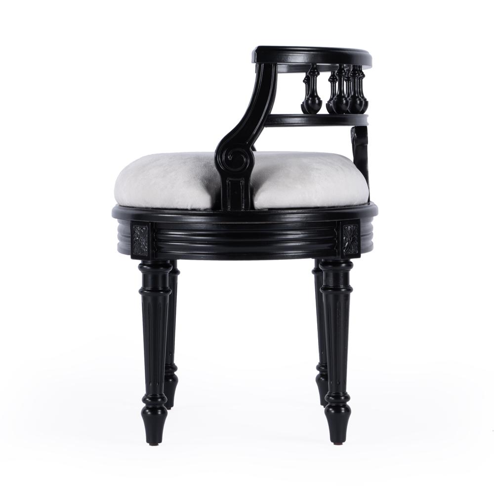 Company Hathaway 22.5 in. W Upholstered Vanity Seat, Black. Picture 4