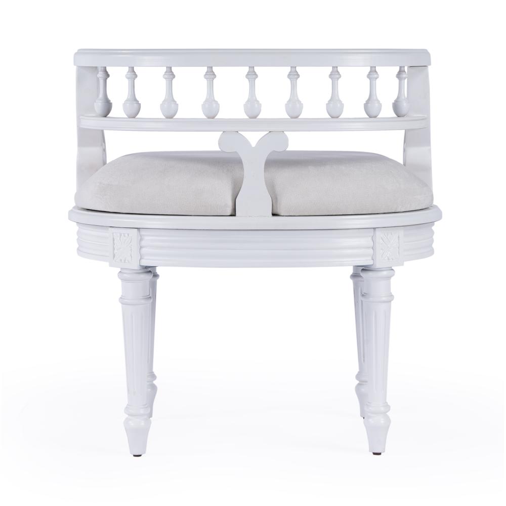 Company Hathaway 22.5 in. W Upholstered Vanity Seat, White. Picture 5