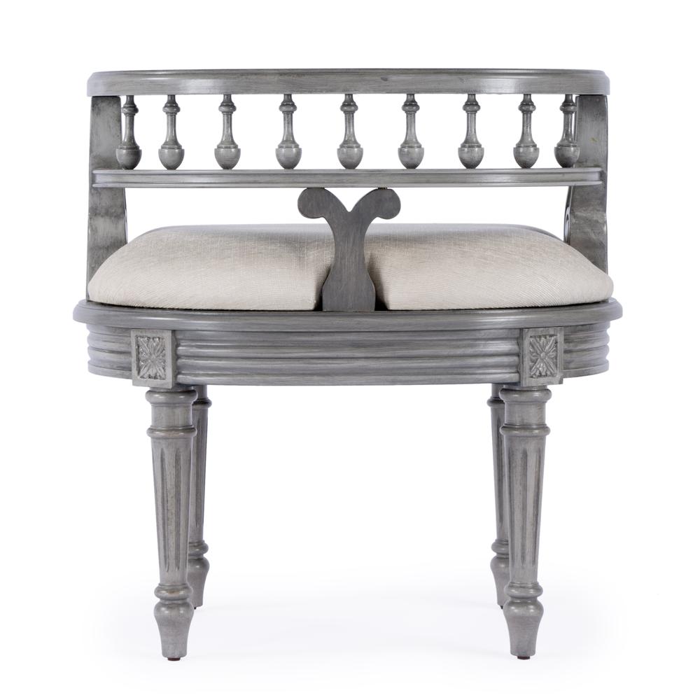 Company Hathaway Upholstered 22.5" Vanity Seat, Gray. Picture 5