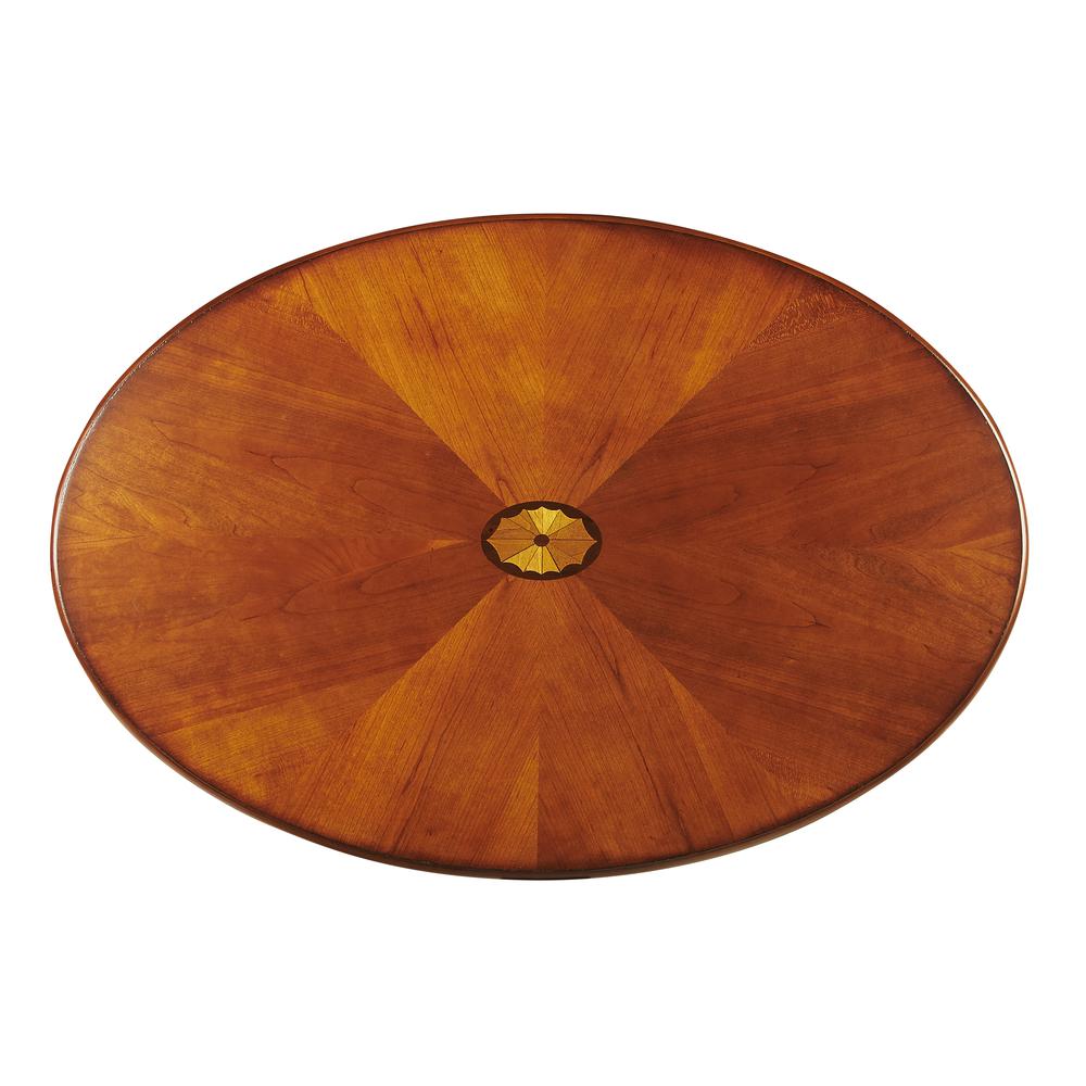 Company Clayton Oval Wood Coffee Table, Medium Brown. Picture 2