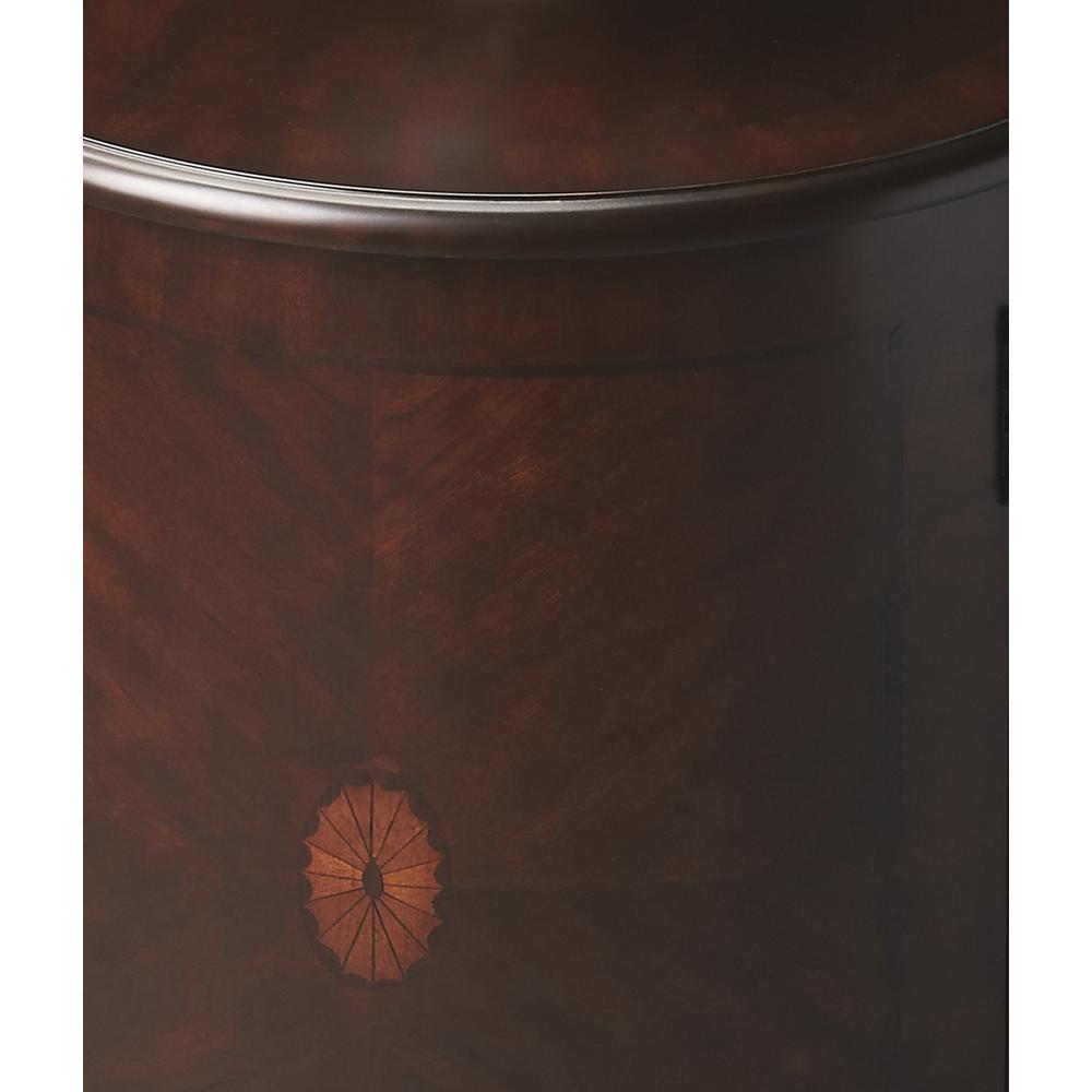 Company Lawrie 20"W  Drum Side Table, Dark Brown. Picture 2