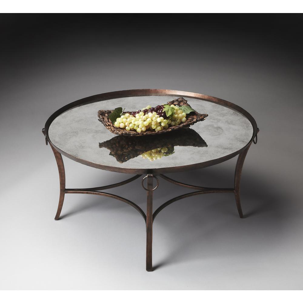 Company Marilyn Metal & Mirrored Coffee Table, Copper. Picture 3