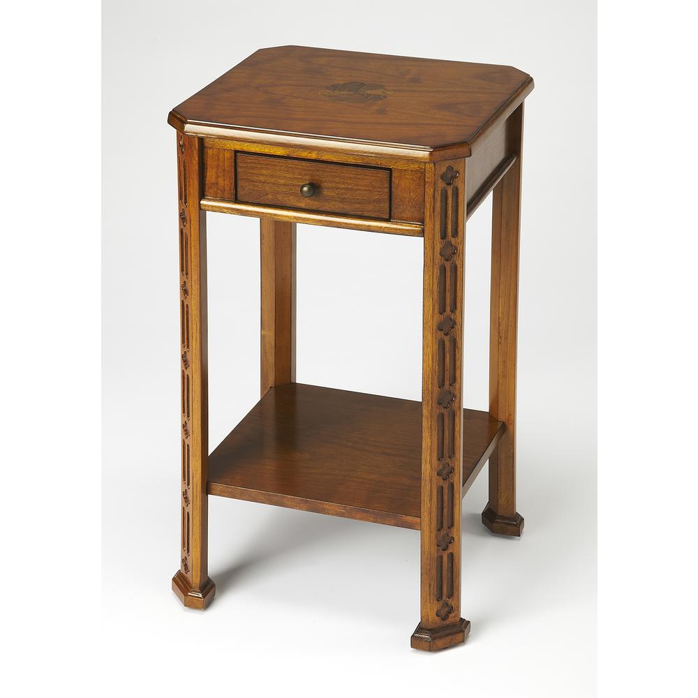 Company Moyer Side Table with Storage, Medium Brown. Picture 1