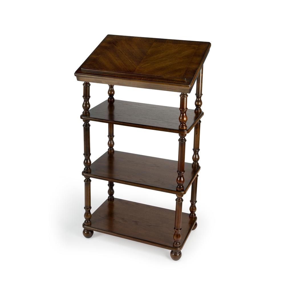 Company Alden 4-Tier Library Stand, Medium Brown. Picture 1