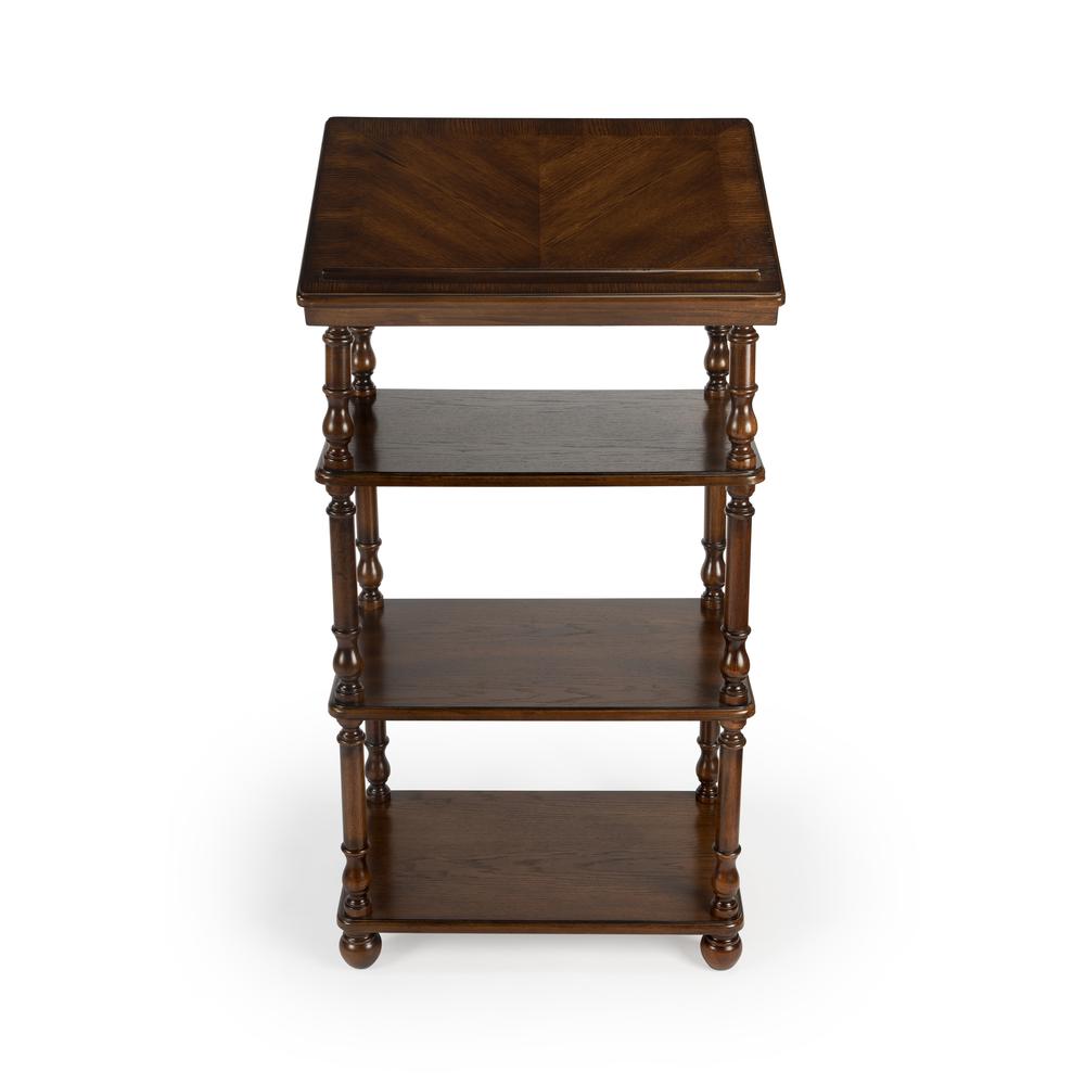 Company Alden 4-Tier Library Stand, Medium Brown. Picture 2