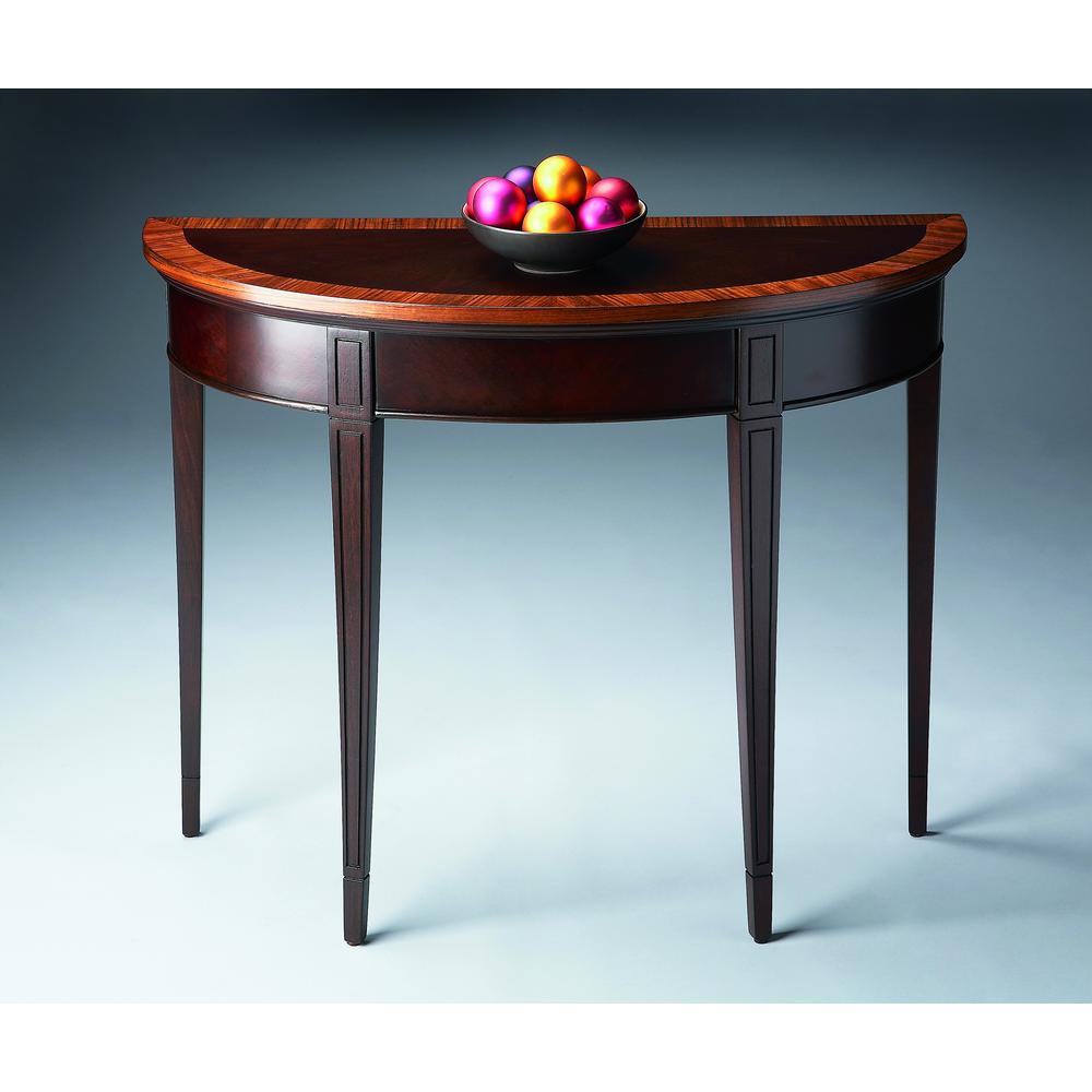 Company Hampton Nouveau Demilune Console Table, Dark Brown. Picture 2