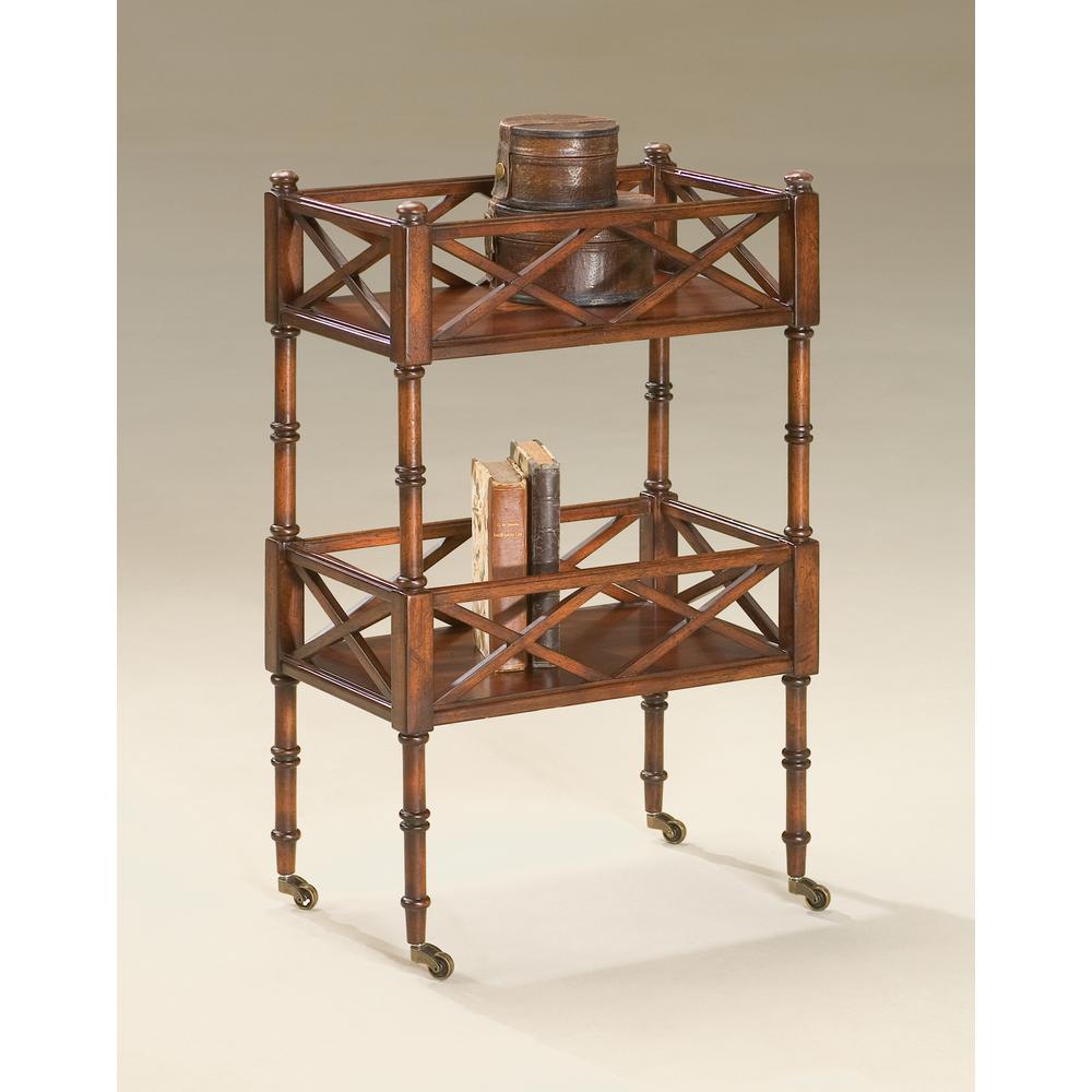 Company Foster 2 Tier Bar Cart, Dark Brown. Picture 3