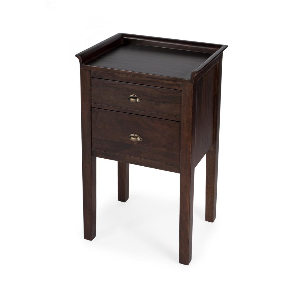 Company Gabriel Solid Wood Side Table, Dark Brown. Picture 1