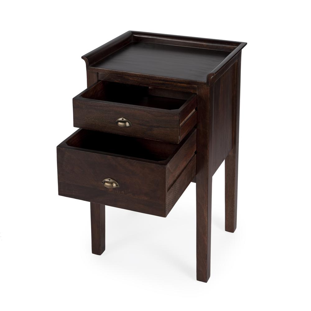 Company Gabriel Solid Wood Side Table, Dark Brown. Picture 2