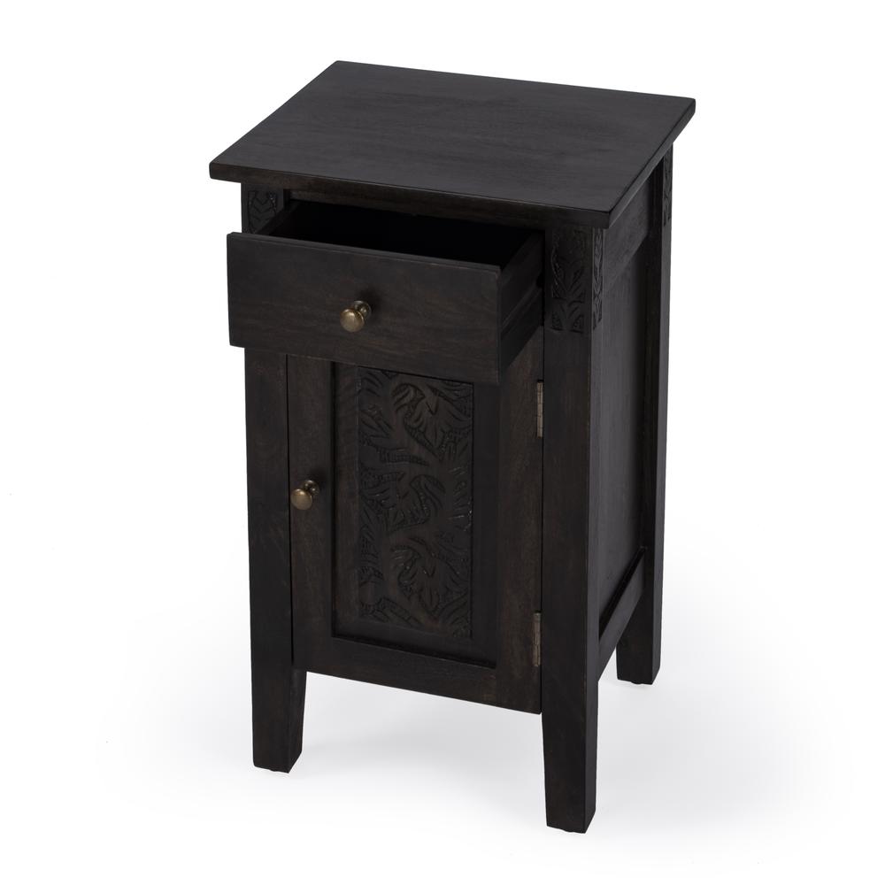 Company Switra 1 door 1 drawer End Table, Dark Brown. Picture 2