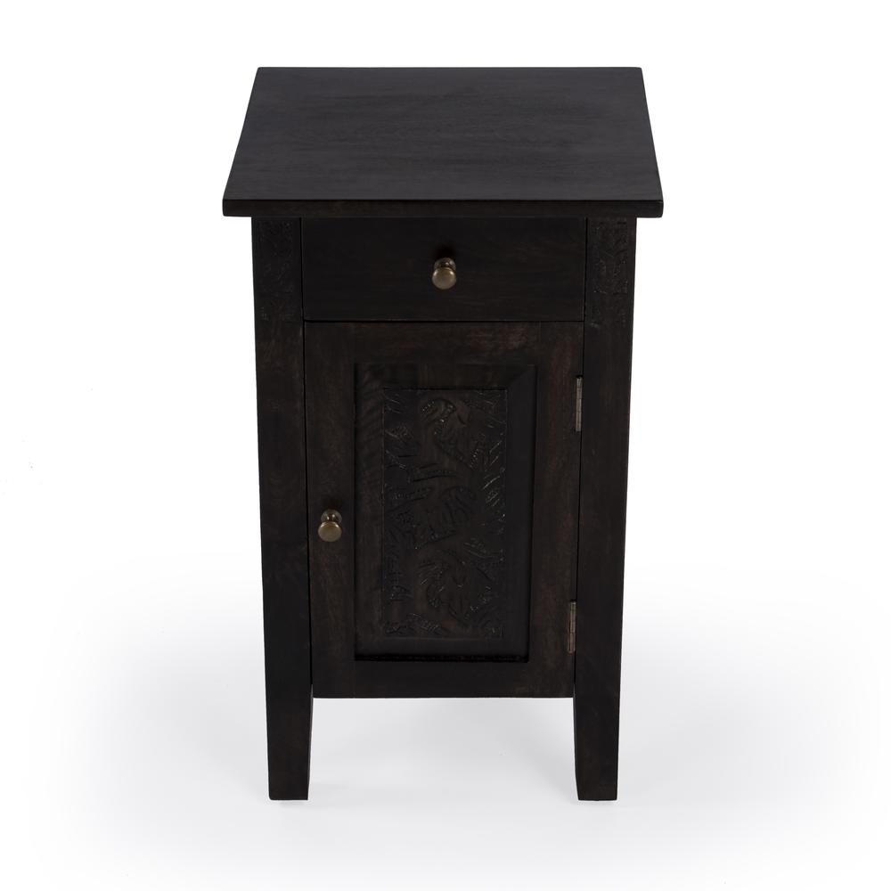 Company Switra 1 door 1 drawer End Table, Dark Brown. Picture 4