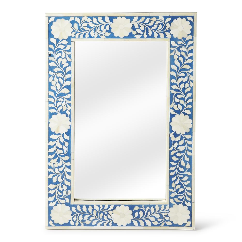 Olivia Blue Bone Inlay Wall Mirror, Heritage. Picture 1