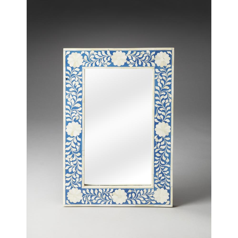Company Vivienne Bone Inlay Wall Mirrored, Blue. Picture 2
