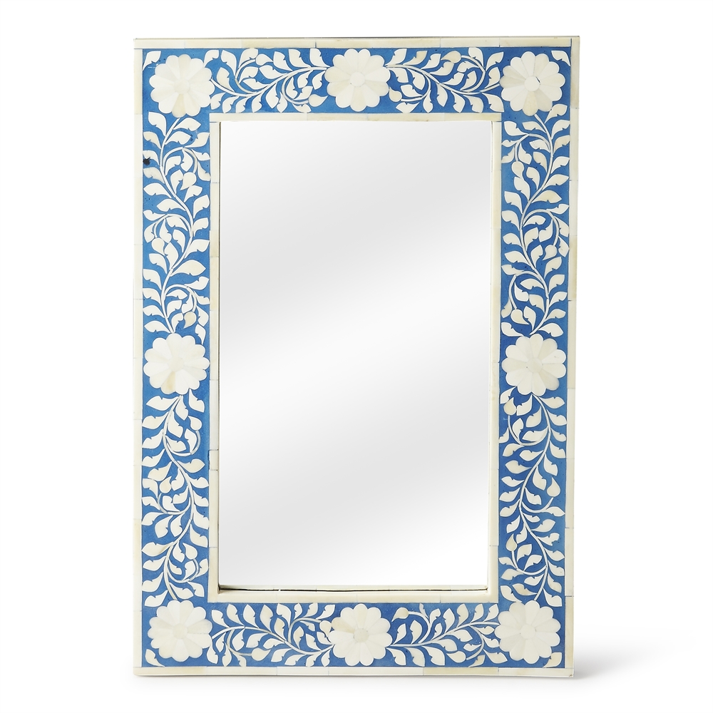 Olivia Blue Bone Inlay Wall Mirror, Heritage. Picture 2