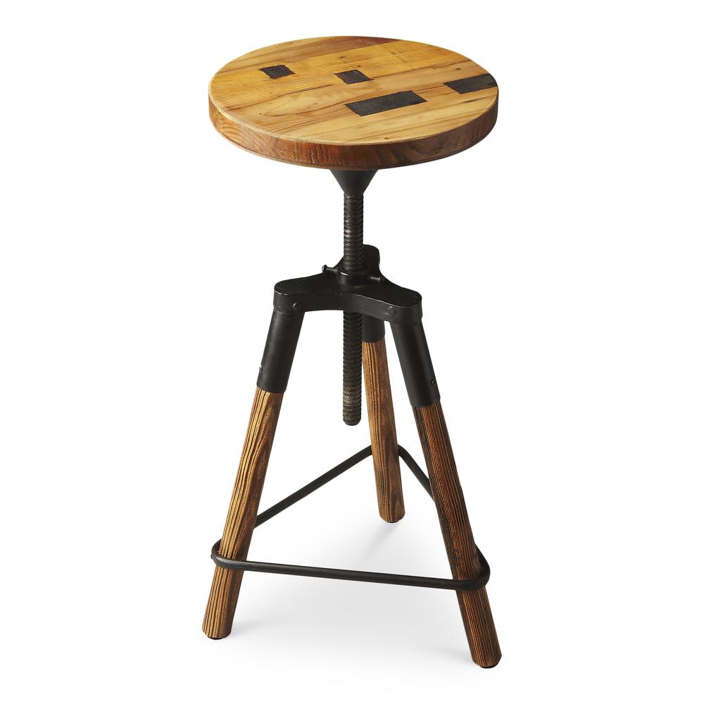 Company Hinton Reclaimed Wood  25.5"  Swivel Bar Stool, Multi-Color. Picture 1
