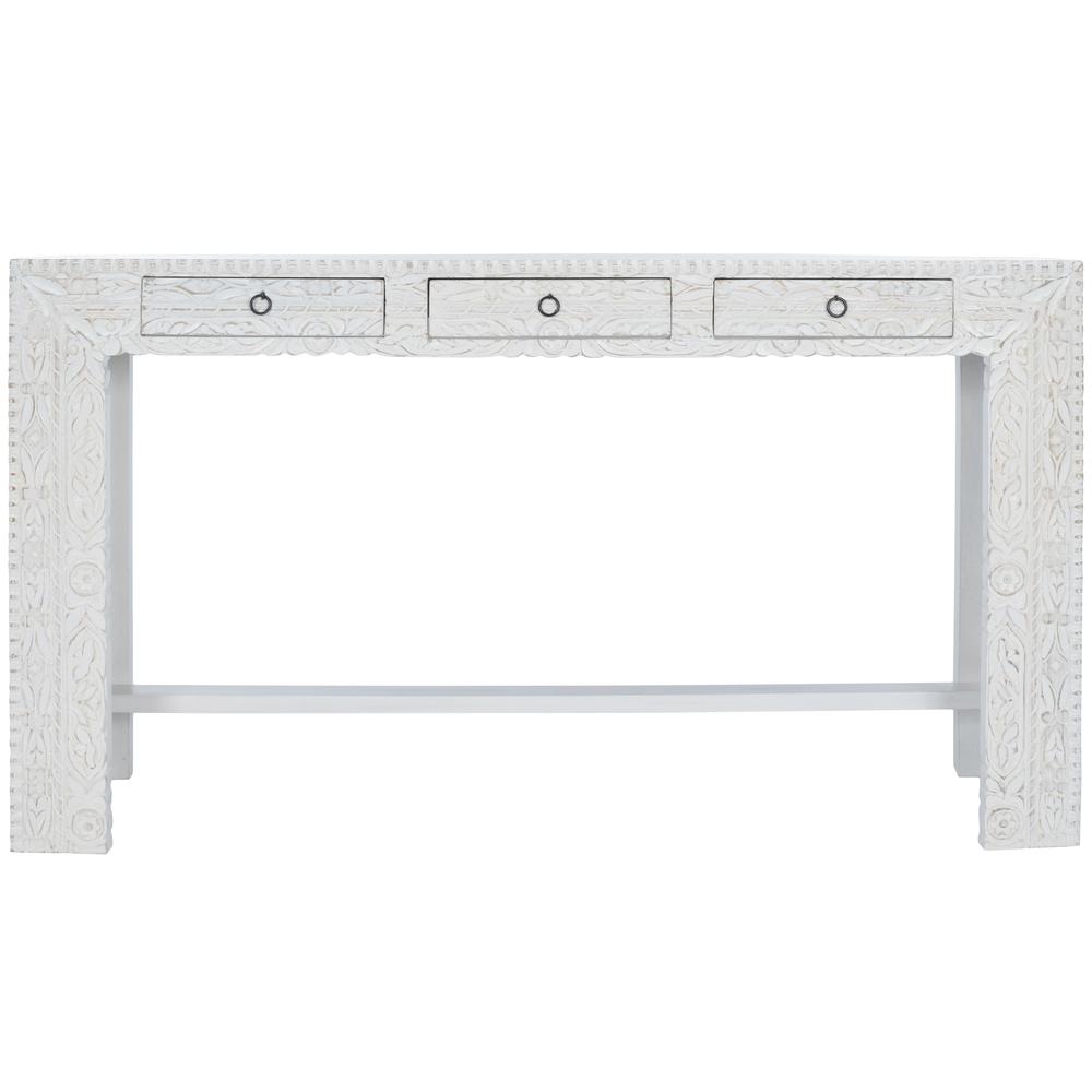 Janta Rectangular Console Table in White. Picture 2