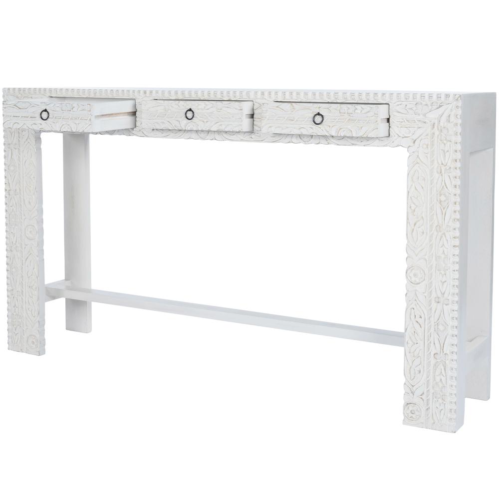 Janta Rectangular Console Table in White. Picture 7